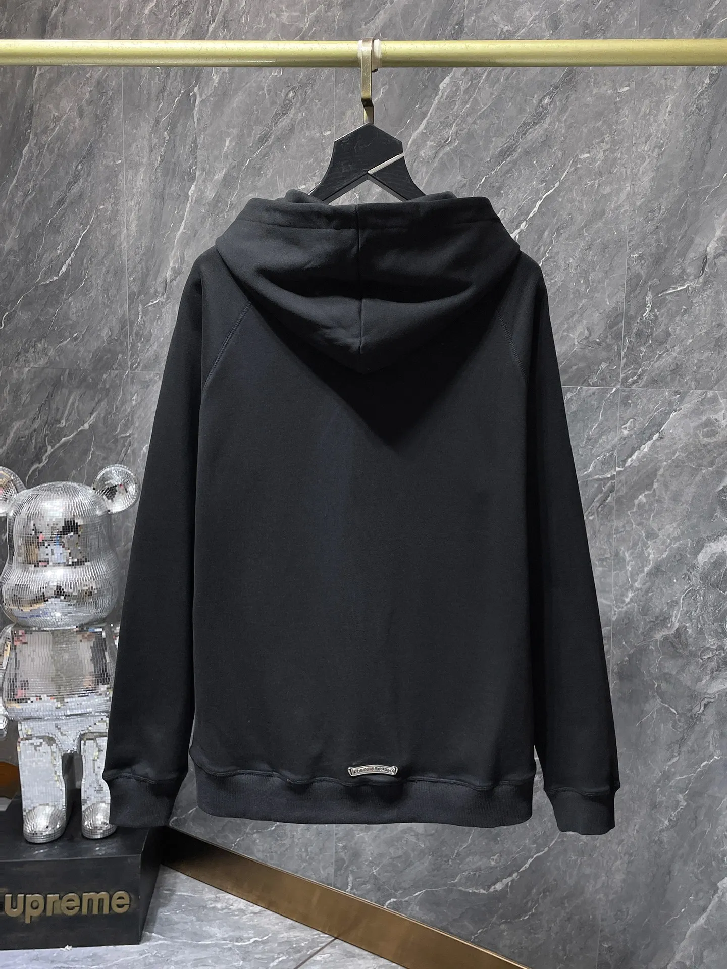 P260 Chrome Hearts counter synchronization ❤️ Same style as Tony Leung ❤️ Chrome patchwork leather cross long-sleeved zipper sweatshirt Improved customized version 1:1 high-weight high-quality fabric Recommended color: black gray Size: S, M, L, XL
